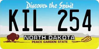 ND license plate KIL254