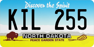ND license plate KIL255