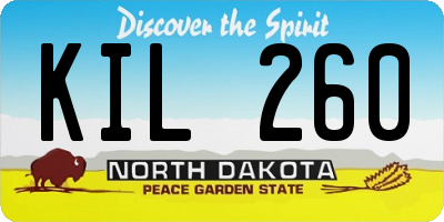 ND license plate KIL260