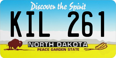 ND license plate KIL261