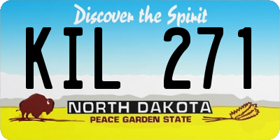 ND license plate KIL271