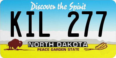 ND license plate KIL277
