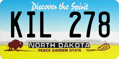 ND license plate KIL278