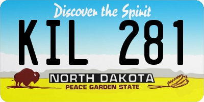 ND license plate KIL281