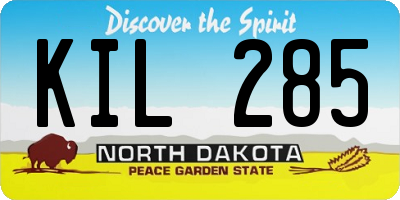 ND license plate KIL285