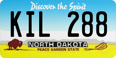 ND license plate KIL288