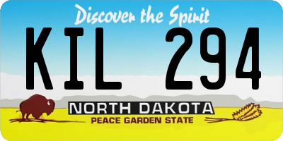 ND license plate KIL294