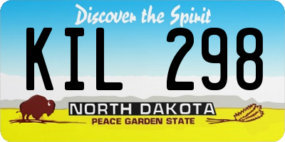 ND license plate KIL298