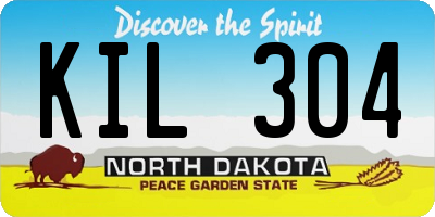 ND license plate KIL304