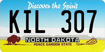 ND license plate KIL307