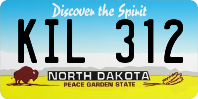 ND license plate KIL312