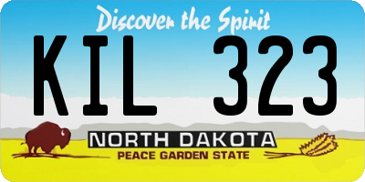ND license plate KIL323