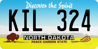 ND license plate KIL324