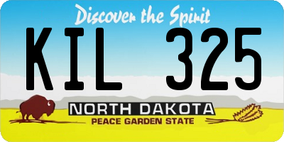 ND license plate KIL325
