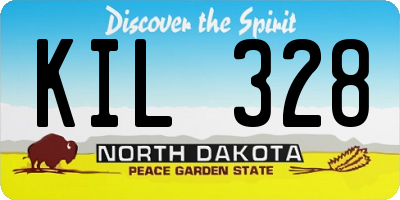 ND license plate KIL328
