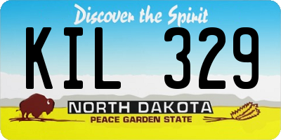 ND license plate KIL329