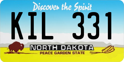 ND license plate KIL331