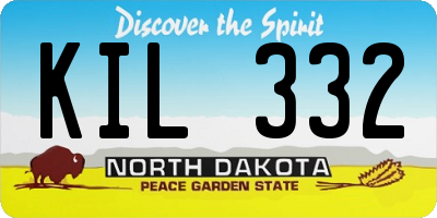 ND license plate KIL332