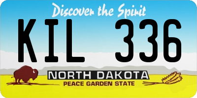 ND license plate KIL336