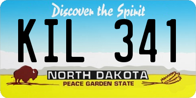 ND license plate KIL341