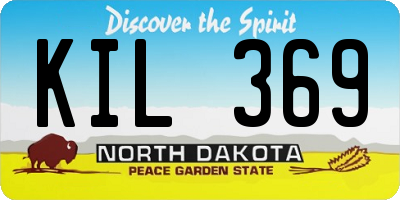 ND license plate KIL369