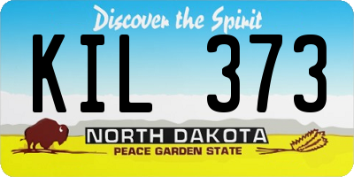 ND license plate KIL373