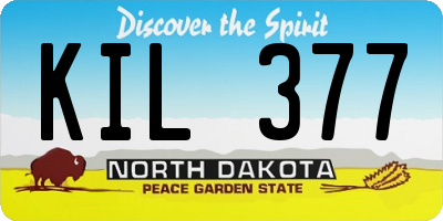 ND license plate KIL377