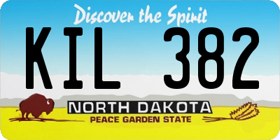ND license plate KIL382