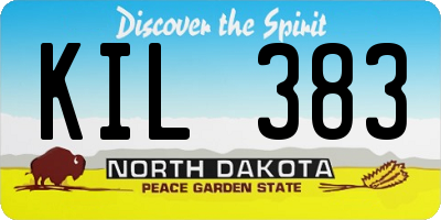 ND license plate KIL383