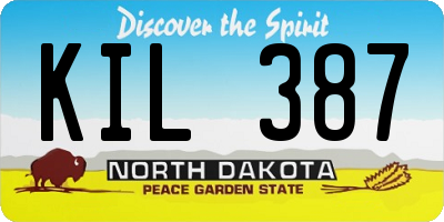 ND license plate KIL387