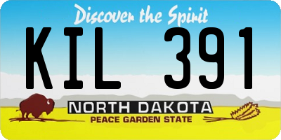 ND license plate KIL391