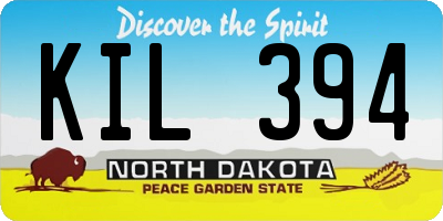 ND license plate KIL394