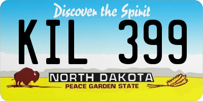 ND license plate KIL399