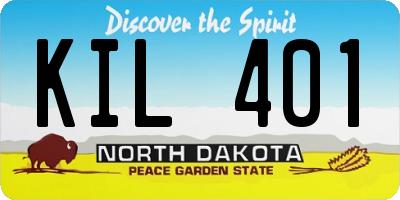 ND license plate KIL401