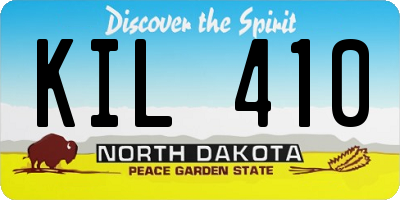 ND license plate KIL410