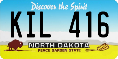ND license plate KIL416
