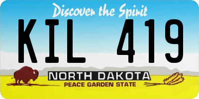 ND license plate KIL419