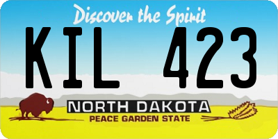 ND license plate KIL423