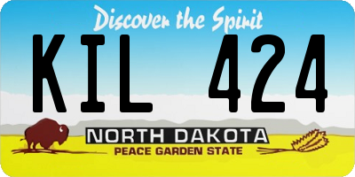 ND license plate KIL424