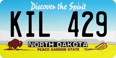 ND license plate KIL429