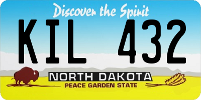 ND license plate KIL432
