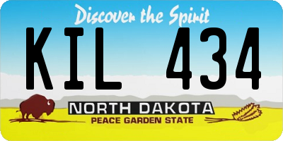 ND license plate KIL434