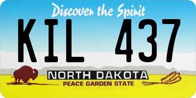 ND license plate KIL437