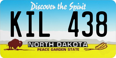 ND license plate KIL438