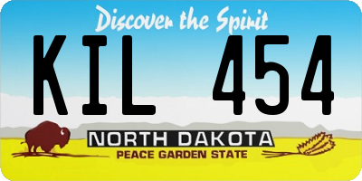 ND license plate KIL454