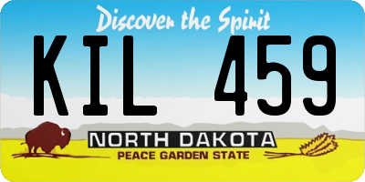 ND license plate KIL459