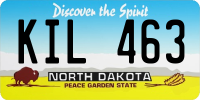 ND license plate KIL463
