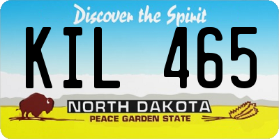 ND license plate KIL465