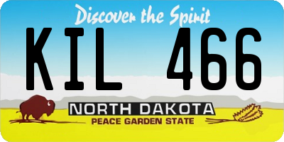 ND license plate KIL466