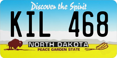 ND license plate KIL468